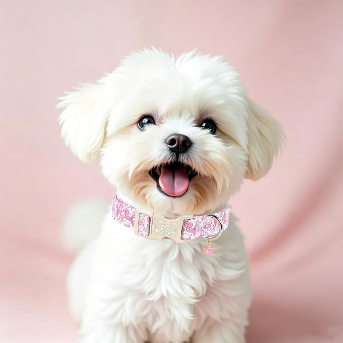 Girl Dog Collar, Summer Pink Mermaid Dog Collars for Giant Large Dogs - Cute Ocean Themed Pup Collar, Soft Adjustable Female Pet Collars with Quick Release Buckle XL