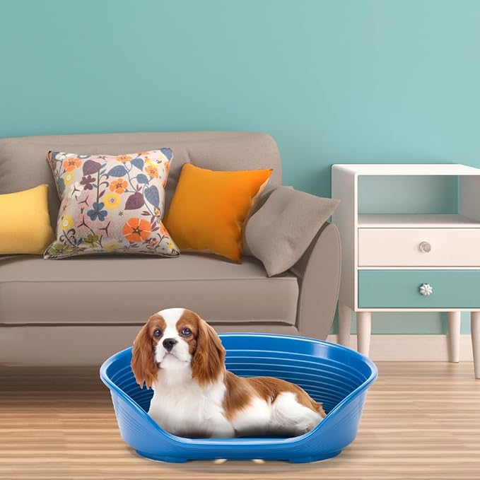 Ferplast Cat Bed, Plastic Dog Bed Medium, Ventilation Holes and Non-Slip Rubber Feet for Added Stability 70,5 x 52 x h. 23.5 cm. Taupe | More hygiene, comfort and freshness with a ventilated, easy-clean design