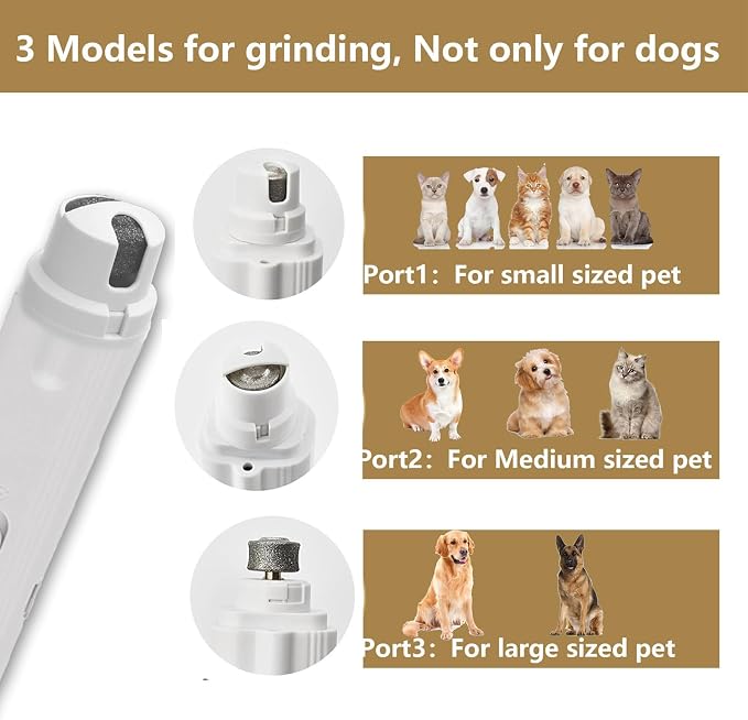2 in 1 Pet Nail Clippers and Grinder with 2 Led Lights for Dogs Cats Birds Hamster Nail Claw Trimmer Rechargeable Low Noise Dog Nail Clippers and Grinder Quick Sensor