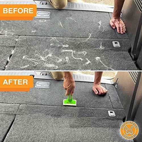 FurDozer Pet Hair Remover & Auto Detailing Tools - Cat & Dog Hair Remover for Carpets, Car Interiors, Couches, Bedding, & Pet Furniture (Green, (2 Pack) - X6)