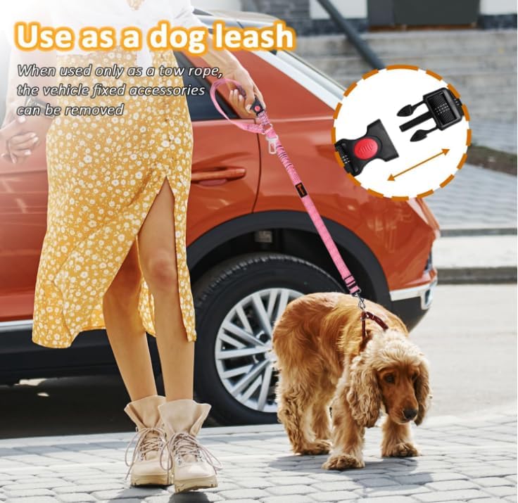 Laqibak Removable Dog Seat Belt Harness for Car, 3 in 1 Pet Seatbelt Leash