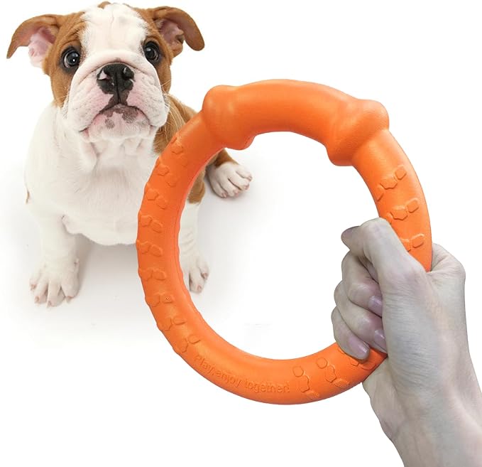 LaRoo Dog Ring Toy, Durable Soft Flying Disc, Floatable Dog Chew Ring for Puppy & Small Dogs, Interactive Tug of War & Fetch Toy for Outdoor Training, Teeth Cleaning & Exercise