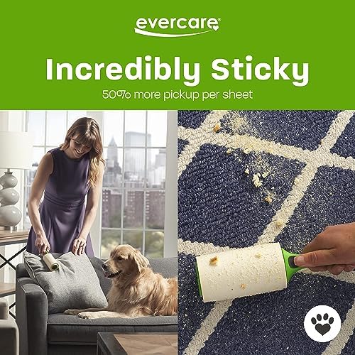 Evercare All Purpose Pet Hair Lint Roller with 2 Refills,180 Sheets –Reusable Sticky Roller for Pet Hair,Cat & Dog_Hair Remover,Lint Remover,Pet_Hair_Remover for Furniture,Clothing & Cars (Pack of 6)