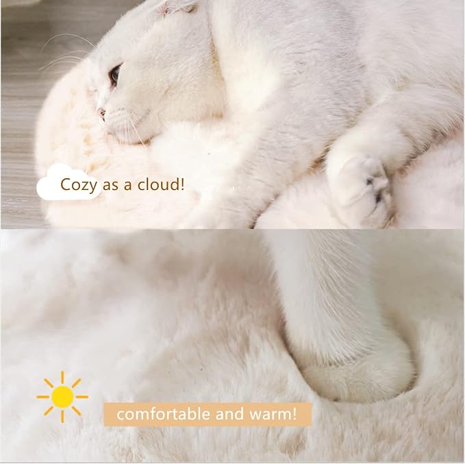 SHENGOCASE 2-Pack 11.8" x 17.7" Faux Rabbit Fur Cat Condo Replacement Cushion, Premium Quality Pet Bed Mat