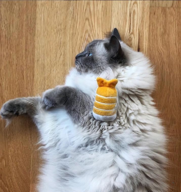 munchiecat Premium Organic Catnip Sushi Toy (1-pc) for Cats, Kittens - USA Made Durable Design for Pouncing, Batting and Play