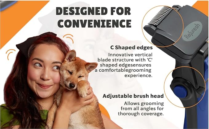 Deshedding Dog Brush for Short/Medium Hair (Large,Red) – Gentle Deshedding Tool for Dogs & Cats – Reduces Shedding, Without damaging Topcoat. Removes Loose Fur & Dead Undercoat.