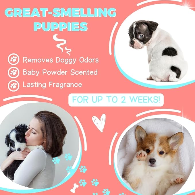 Natural Puppy Shampoo and Conditioner Tear Free with Aloe Vera, pH-Balanced Shampoo for Puppies, Tearless Dog Shampoo and Conditioner, Puppy Wash Sensitive Skin 4L (1 Gallon)
