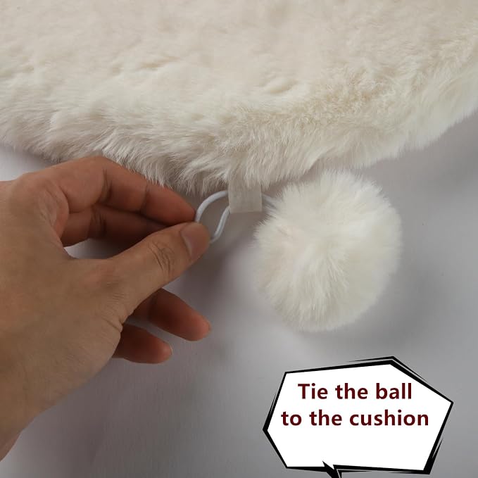 SHENGOCASE 2-Pack Faux Rabbit Fur Dog Cat Bed Cushion Mat, 10" x 23.6"