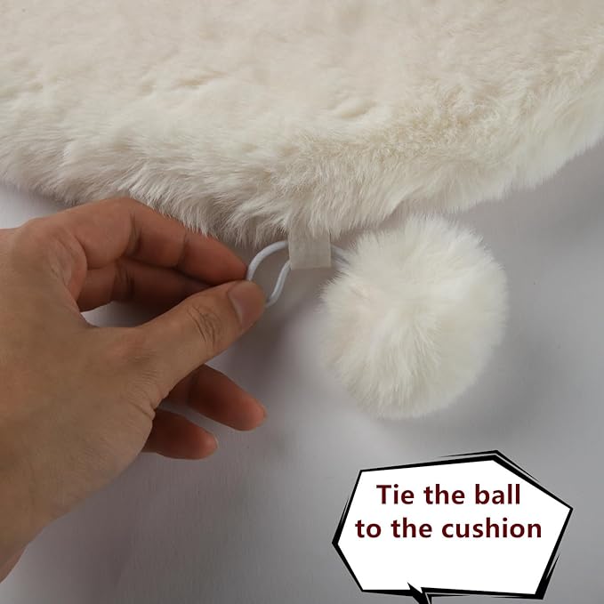 SHENGOCASE 2-Pack 16" Square Faux Rabbit Fur Cat Dog Bed Cushion Pad Mat, Cat Tree Tower Replacement Cushion Pad, Pad for Window Perch, Cat Dog Carrier House Cage Crate Kennel Furniture
