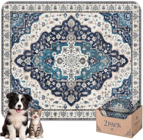 Washable Pee Pads for Dogs,Super Absorbent Reusable Puppy Potty Training Pads,Waterproof,Leak-Proof & Non-Slip Potty Pads for Floor,Whelping,Crates,Bed(Indigo Teal, 31"x36")