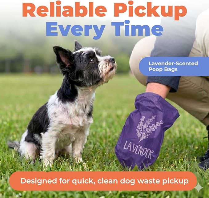 Best Pet Supplies Dog Poop Bags for Waste Refuse Cleanup, Doggy Roll Replacements for Outdoor Puppy Walking and Travel, Leak Proof and Tear Resistant, Thick Plastic - Purple (Scented), 150 Bags