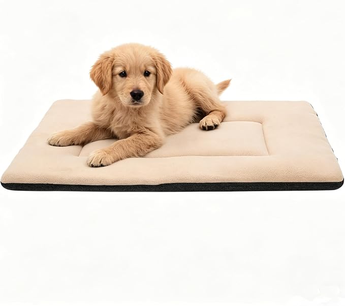 Small Dog Bed 24x18, Washable Flat Pet Bed, Reversible Dog Crate Pad | Double Sided Dog Mat, Dog Beds for Small Dogs, Machine Washable Flat Dog Bed, Puppy Bed