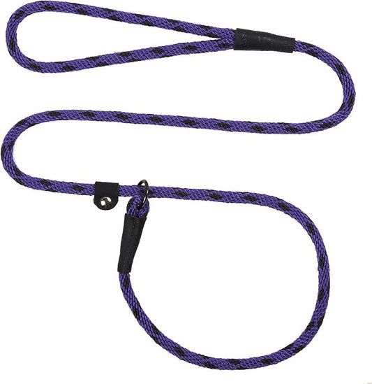 Mendota Pet Slip Leash - Dog Lead and Collar Combo - Made in The USA - Black Ice Purple, 1/2 in x 6 ft - for Large Breeds