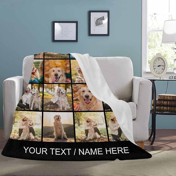 Artsadd Pet Memorial Gifts for Dogs Cats-Personalized Blanket with Photos and Text-in Loving Memory Gifts for Loved Ones Lost-Custom Remembrance Gifts Blankets for Pets Lover