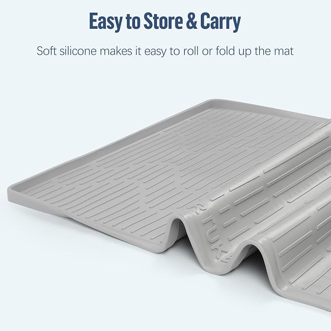 Pee Pad Holder for Dogs, 28" x 22" Large Silicone Pee Tray Mat High Edge, Leak-Proof, No Spill Pet Pad Holder for Puppy, Cat, Rabbit, Training Pads for Floor Protection, No Pee Pads