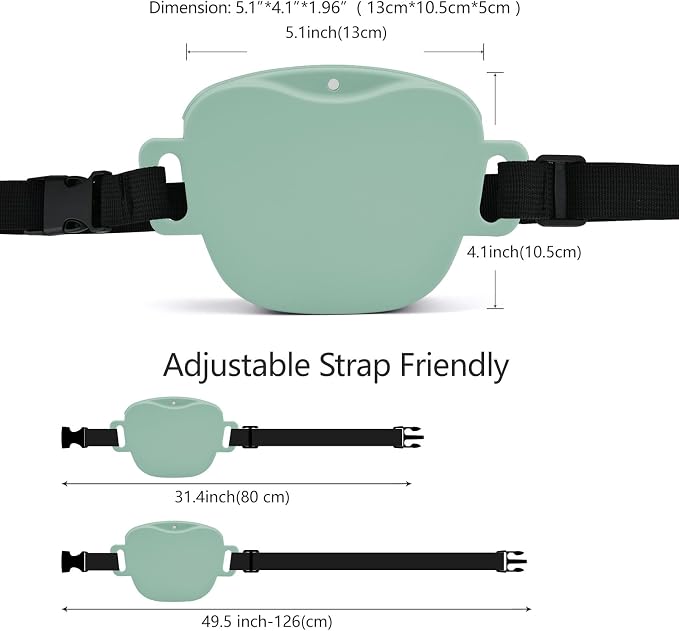 AUDWUD Magnetic Silicone Dog Treat Pouch with Adjustable Belt | Fits All Waist Sizes.Hands free with adjustable strap 31"-49.5",Magnetic spill proof seal for active,flexible
