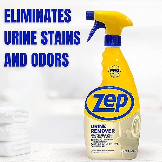 Zep Urine Remover, 32 fl oz - ZUURMV32 - Professional Strength Stain and Odor Eliminator for Hard and Soft Surfaces