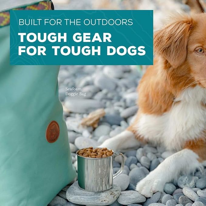 Wilderdog Doggie Bag - Water Resistant, Portable Kibble Carrier & Stainless Steel Mug - Sienna