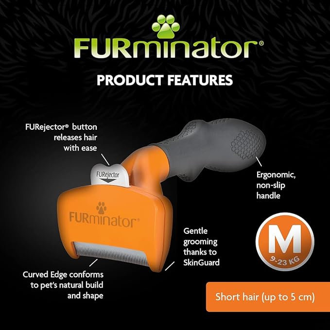 FURminator Undercoat deShedding Tool for Medium Long Hair Dogs, 9-23 kg