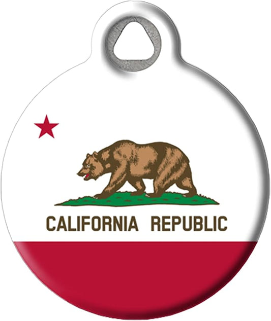 California Flag - Custom Pet ID Tag for Dogs and Cats SMALL SIZE
