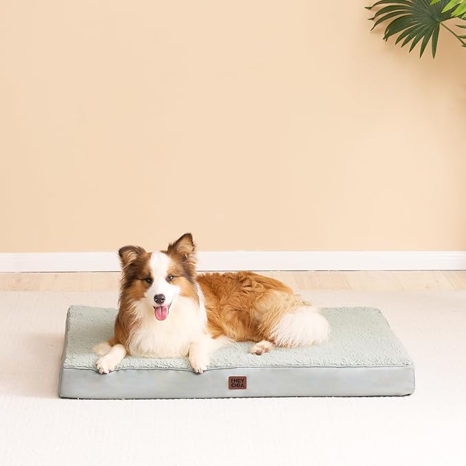 EHEYCIGA Orthopedic Dog Bed Extra Large with Removable Washable Cover, 47IN | Egg Crate Foam Support, Durable Oxford fabric, Non-Slip Bottom, Machine Washable, Soft Waterproof Plush Pet Bed Mat For Crate
