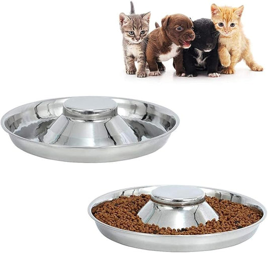 Stainless Steel Puppy Kitten Dish Whelping Weaning Dishes Feeder 11.8 Inch (2 Pack)