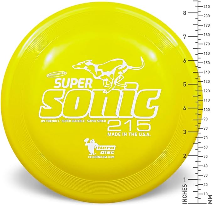 Hero Disc USA Hero SuperSonic 215 K9 Taffy Plastic Dog Frisbee, Outdoor Dog Toy and Pet Frisbee, Puncture Resistant Dog Flying Disc (Pink)