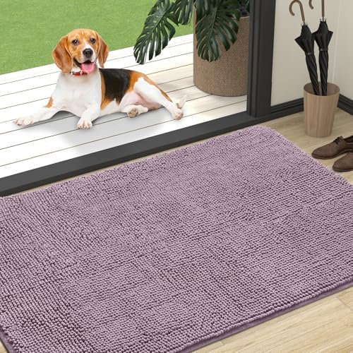 OLANLY Dog Door Mat for Muddy Paws 47x32, Super Absorbent Chenille Mud Mat