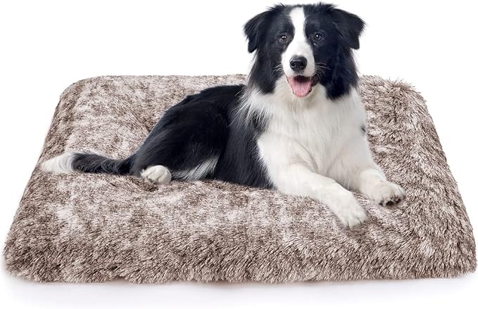 Dog Bed Crate Pad Plush Soft Dog Crate Bed for Medium Dogs and Cats Washable Anti-Slip Kennel Crate Mats for Sleeping and Anti Anxiety M