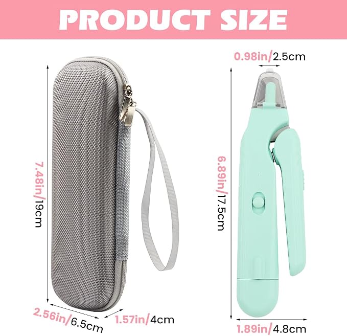2-in-1 Dog Nail Grinder & Dog Nail Clippers Trimmers, Dogs Trimmer with LED Light + Splash Guard + Storage Case, Pet Claw Clippers for Dogs Cats, USB Rechargeable (Green)