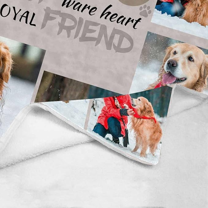 Artsadd Personalized Blanket with Picture in Memory of Dog Custom Photo Blanket Memorial Pet Loss Sympathy Gift