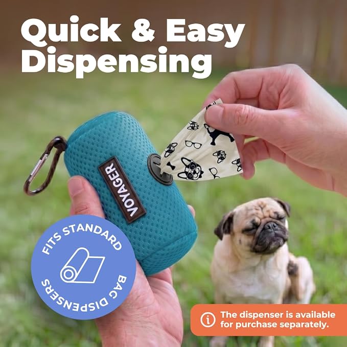 Best Pet Supplies Dog Poop Bags for Waste Refuse Cleanup, Doggy Roll Replacements for Outdoor Puppy Walking and Travel, Leak Proof and Tear Resistant, Thick Plastic - White, 150 Bags