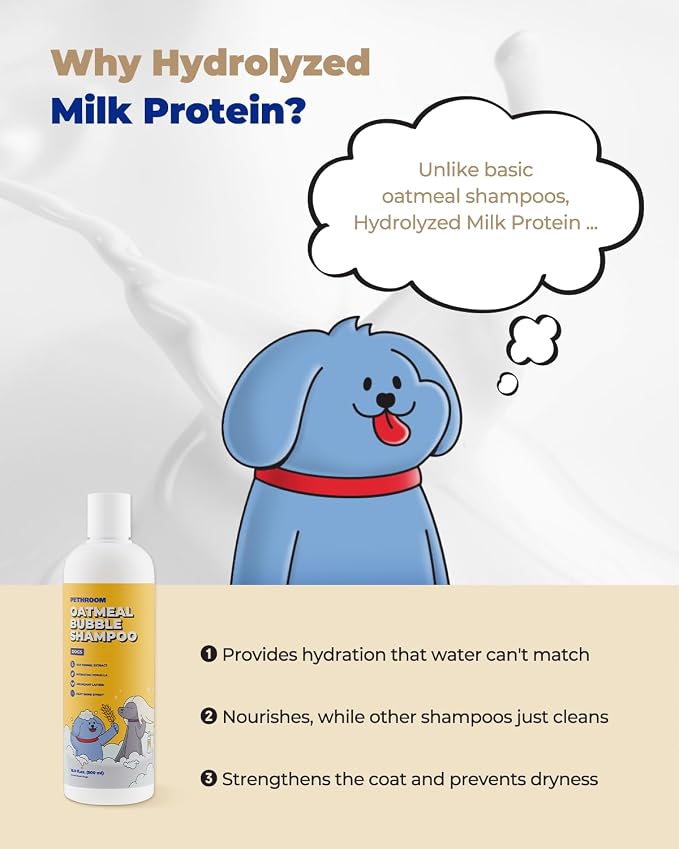 PETHROOM Premium Oatmeal Dog Shampoo for Itchy Sensitive Skin