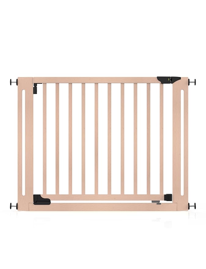 Baby Delight SizeWise™ Wood Pressure Mounted Safety Gate 40.55"-44.48" | Extra-Wide Passage | Auto-Close Two-Way Opening | Easy Installation | PEFC Certified Beech Wood (28.7" Passage)