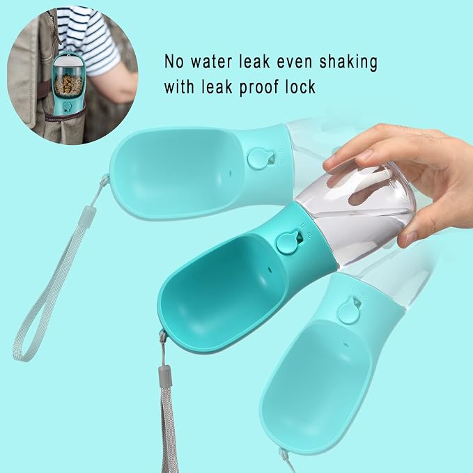 Cibaabo Dog Water Bottle with Food Container, Travel Puppy Water Bowl, Portable Pet Dispenser, Dog Stuff Accessories Items, Puppy Essentials Necessities for Yorkie Chihuahua Cat Walking and Hiking