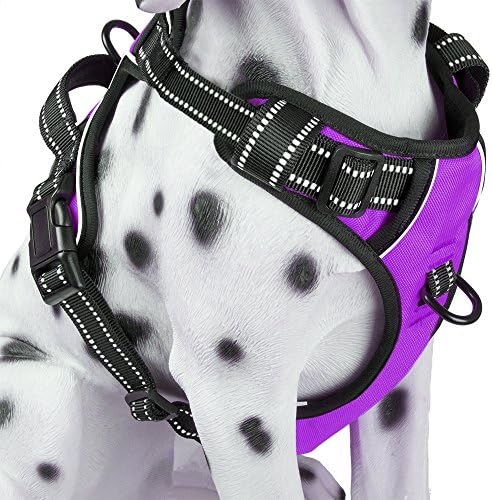 PoyPet No Pull Dog Harness Large, Reflective Vest with Front Clip & Handle