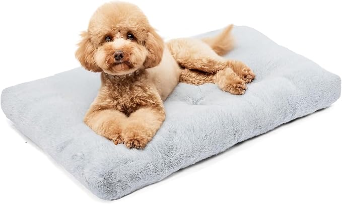 Amazon Basics Small Dog Bed for Crate, Washable Small Dog Mat for Pet Kennel, Anti-Slip, 30x19x3 Inches