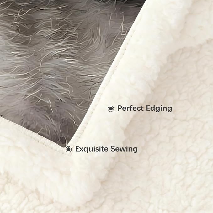 Blessliving Schnauzer Throw Soft Blanket Sherpa Fleece Lined Blanket Pet and Dog Lovers Home Throw Blankets (Throw, 50 x 60 Inches)