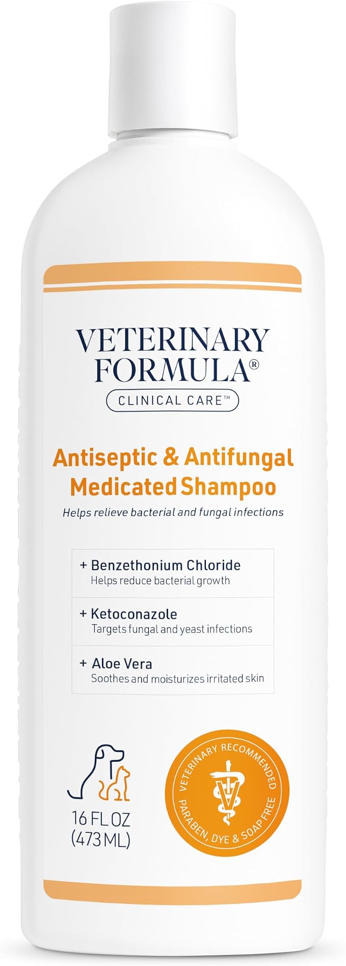 Veterinary Formula Clinical Care Antiseptic & Antifungal Shampoo, 16 oz | Medicated formula helps alleviate scaly, greasy and red skin; free from parabens, dyes and soap