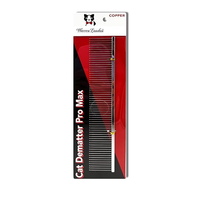 Warren London Cat DeMatter Pro Max 9-Inch Copper Grooming Comb