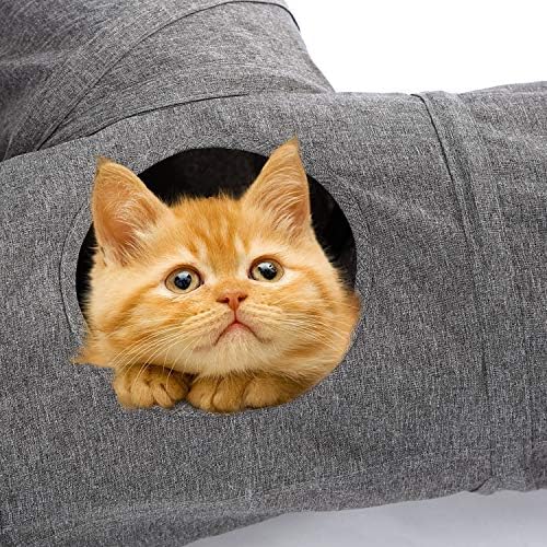 Ownpets 10" Large Cat Tunnel 3-Way T-Shape Oxford Fabric for Large Cat