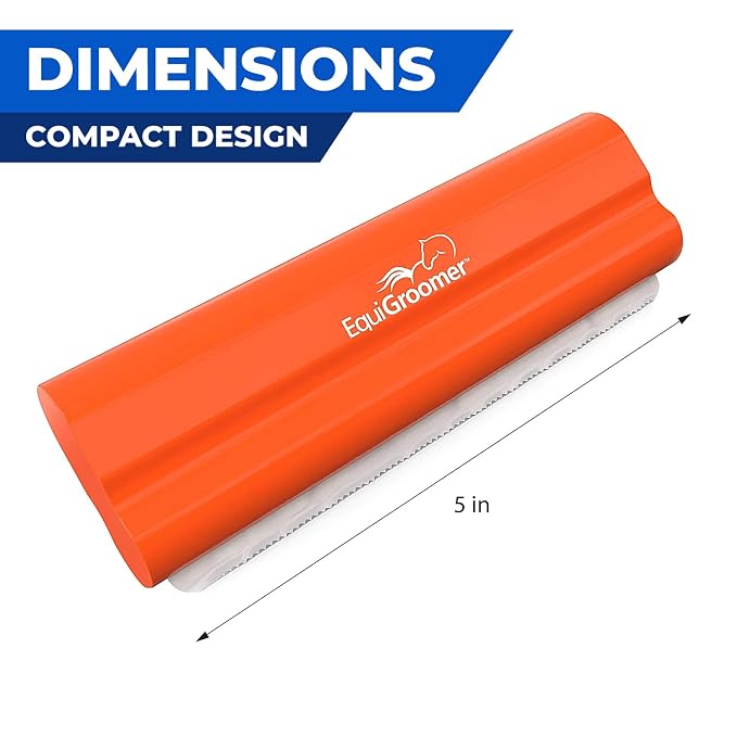 EquiGroomer 5-Inch Undercoat Deshedding Brush for Dogs & Cats, Orange | Best for dogs up to 100 lbs and cats of any size, short or long hair, stainless blade, no cutting or pulling