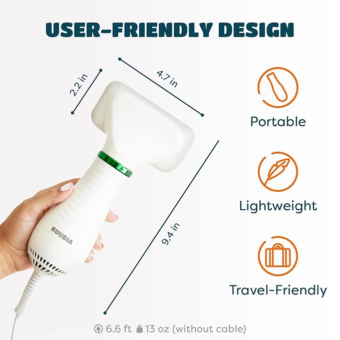 2-in-1 Dog Hair Dryer with Brush for Small Dogs and Cats, Pet Blow Dryer | Pet Grooming Dryer, Dry & Brush in One, 300 Watts, 75-85 dB, Adjustable Temperature, Overheat Protection, Portable