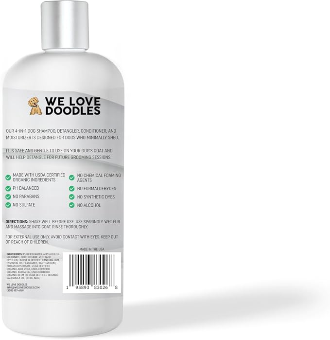 2-in-1 Dog Conditioner & Detangler, for Doodles & Poodles, Lavender, 16OZ | Best Conditioner for Dogs With Allergies & Itchy Skin, Hypoallergenic & Tearless For Goldendoodle Puppy, Detangling Formula