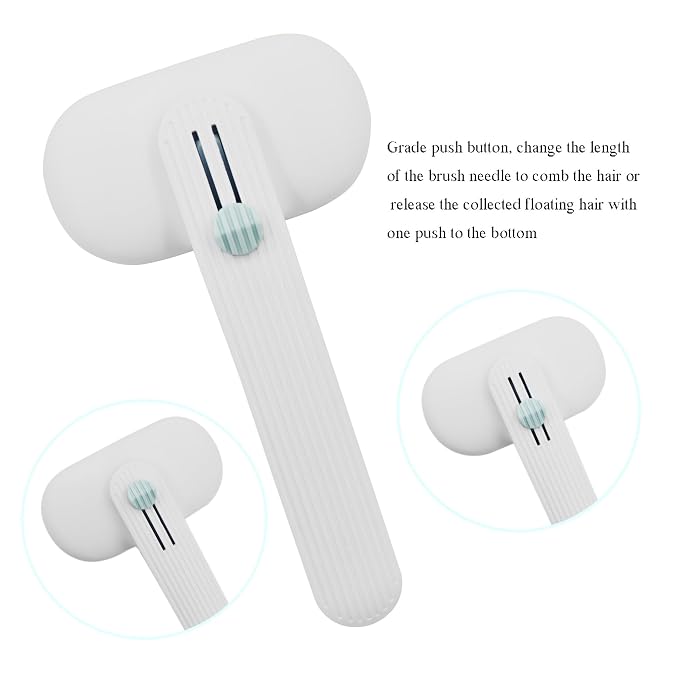 Self Cleaning Slicker Brush for Dogs & Cats - Deshedding Brush with Adjustable Release Button, Gentle Massaging Grooming Tool for Long & Short Haired Pets