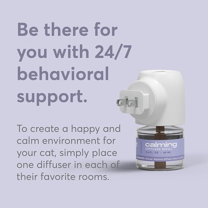 Cat Calming Diffuser Refills – Long-Lasting 30-Day Formula, Cat Pheromones Calming Diffuser for Stress Relief, Relaxation, and Anxiety Reduction, Easy to Use – (3 Diffusers + 3 Refills)