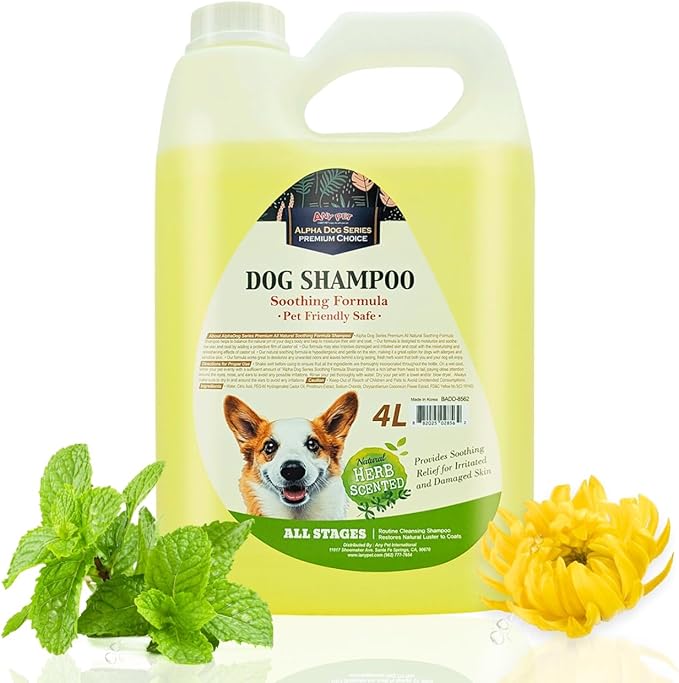 Grooming Natural Herbal Dog Shampoo, pH Balanced Shampoo for Dogs, Moisturizing Soothing Dog Shampoo for Sensitive Skin - 1 Gallon