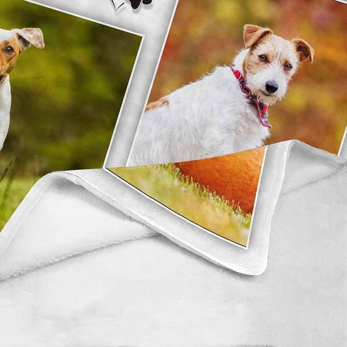 Artsadd Custom Memorial Blanket with Photos and Name-in Loving Memory Gifts Personalized for Loved Ones Lost-Remembrance Blankets for Dogs Cats Pets Lover-Four Pictures