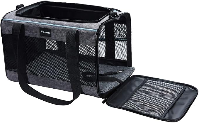 Vceoa 17.5x11x11 Inches Cat, Dog Carrier for Pets Up to 16 Lbs, Soft-Sided Cat Bag Animal Carriers Travel Puppy Carry As a Toy of Fabric Pet Home