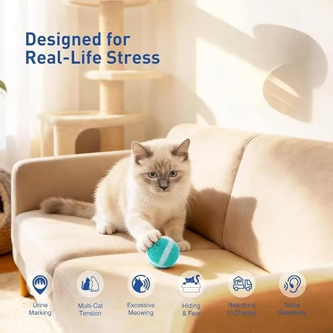 Pheromone Diffuser Refill, Portable Scent Diffuser Liquid Refill for Daily Indoor Household Use — for 60-Day Cat Calming Diffuser Kits